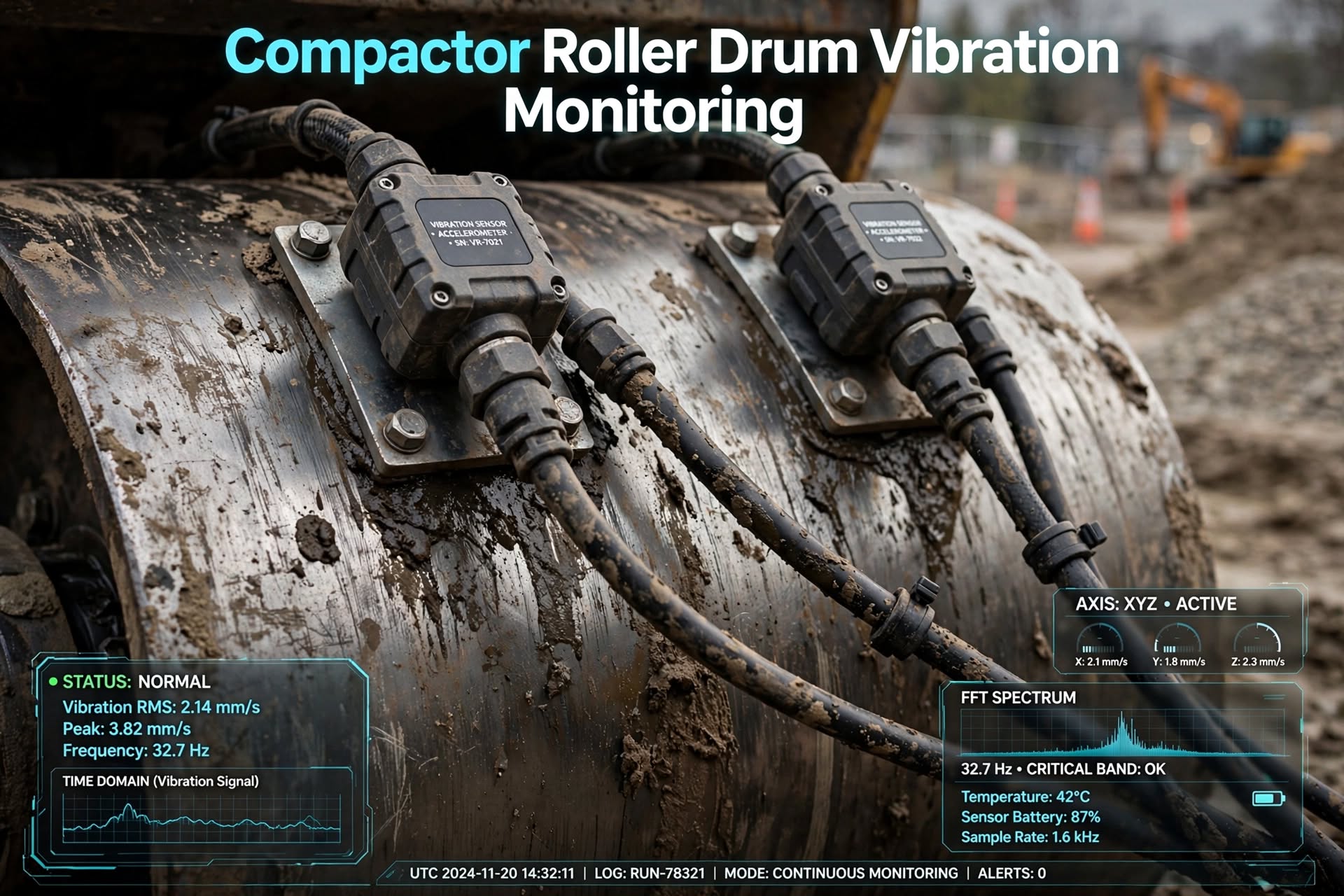 Compactor Roller Drum Vibration Monitoring