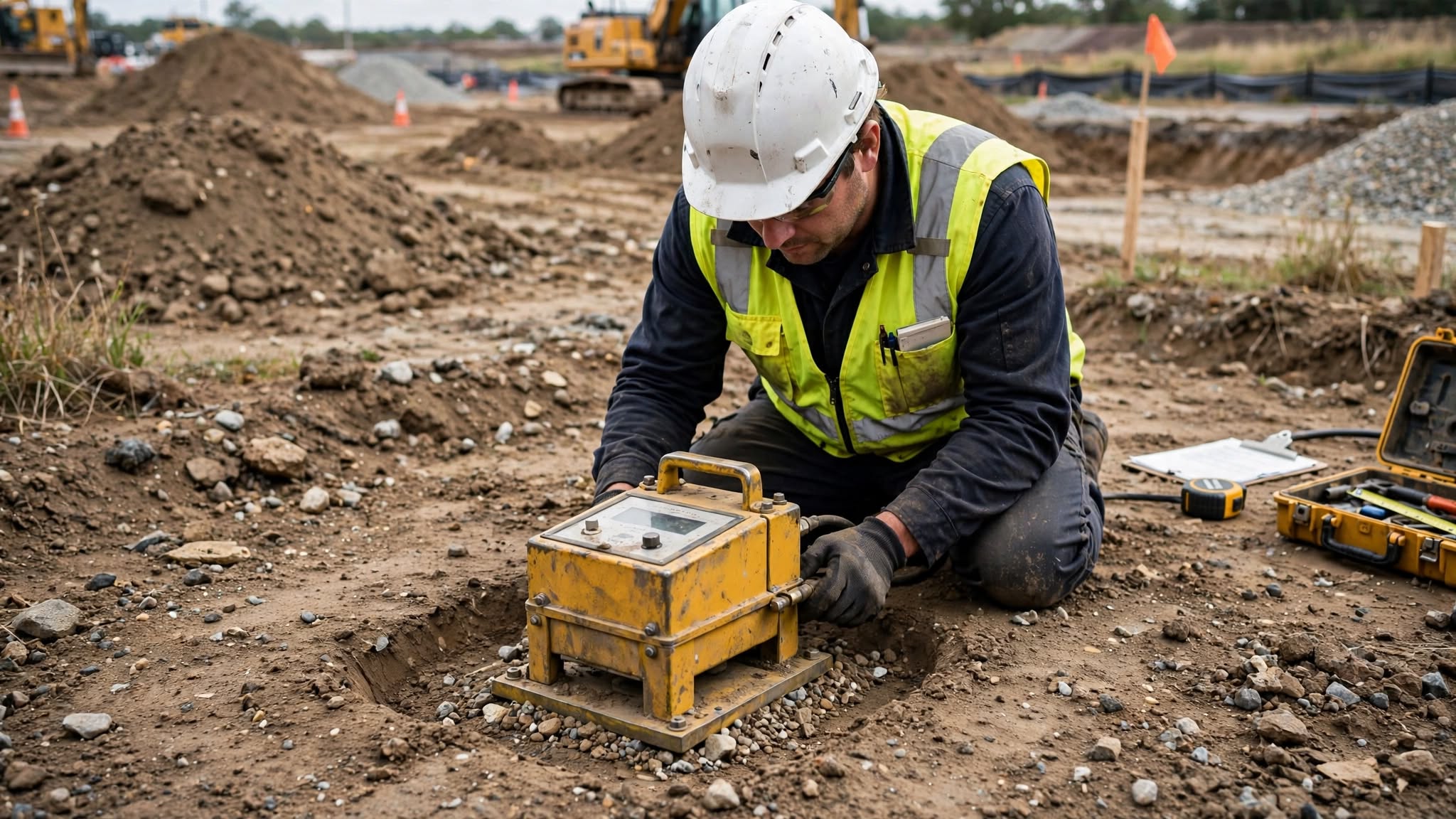 Compaction Density Testing on Soil